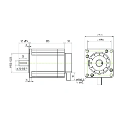 Двигатель шаговый трехфазный 3PL130H318-D24
