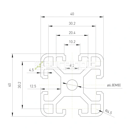 Профиль алюминиевый HXB4040E-8 фото