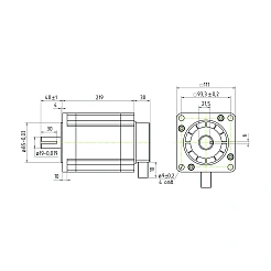 Двигатель шаговый трехфазный 3PL110H219-D19