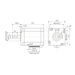 Двигатель шаговый биполярный 110CM12