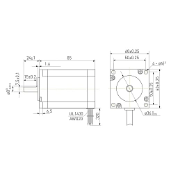 Двигатель шаговый биполярный 60CM30X
